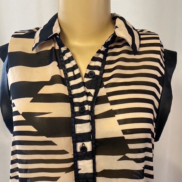 Material Girl Sheer Button Up Shirt - Picture 5 of 8